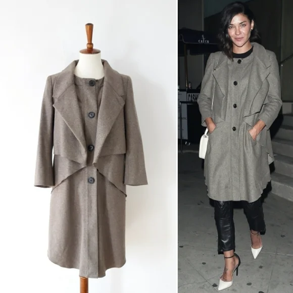 Proenza Schouler | Wool Cashmere Coat in Tan - Picture 1 of 9